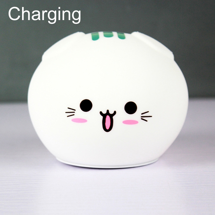 

0.8W Cute Cartoon Cat Silicone Colorful Energy-saving Night Light Led Desk Lamp, Charging Version