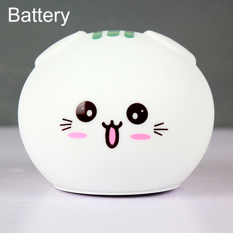 

0.8W Cute Cartoon Cat Silicone Colorful Energy-saving Night Light Led Desk Lamp, Battery Version