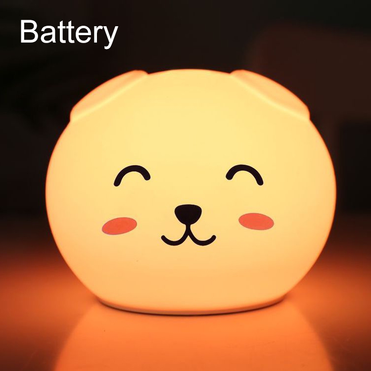 

0.8W Cute Cartoon Dog Silicone Colorful Energy-saving Night Light Led Desk Lamp, Battery Version