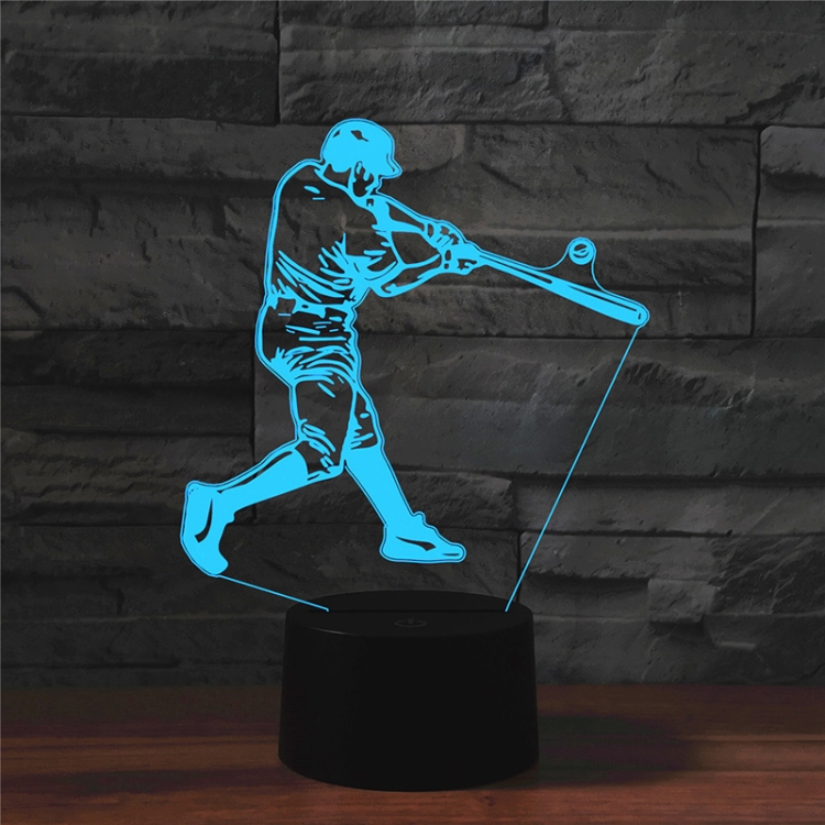 

Playing Baseball Shape 3D Colorful LED Vision Light Table Lamp, Crack Touch Version