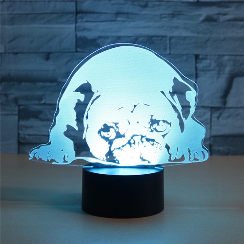 

Prostrated Dog Shape 3D Colorful LED Vision Light Table Lamp, USB & Battery Version