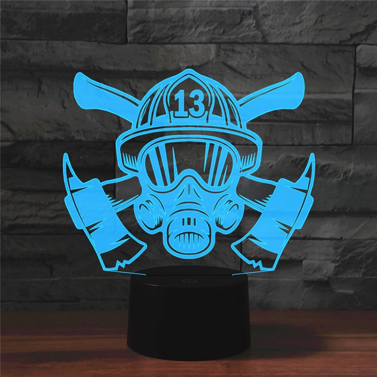 

Fire Fighting Shape 3D Colorful LED Vision Light Table Lamp, USB Touch Version