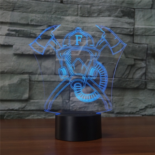 

Fire Mask Shape 3D Colorful LED Vision Light Table Lamp, USB Touch Version