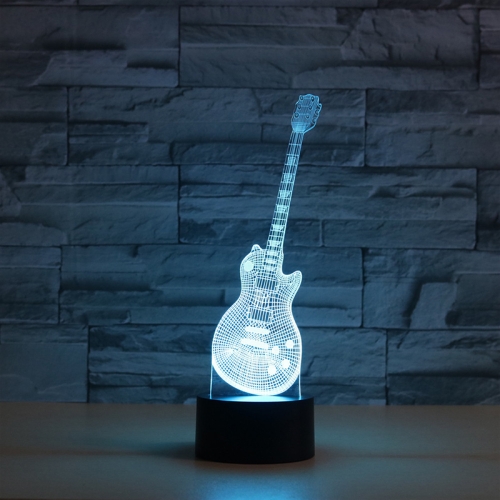 

Guitar Shape 3D Colorful LED Vision Light Table Lamp, 16 Colors Remote Control Version