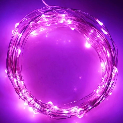 

10m 5VMN 6W 500LM LED Silver String Light, USB Powered SMD-0603 Festival Lamp / Decoration Light Strip(Pink Light)