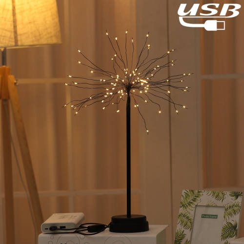 

100 LEDs Dandelion Copper Wire Table Lamp Decoration Creative Bedside Night Light Gift, USB Powered(Warm White)