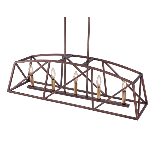 

[US Warehouse] 5-Light Candle Style Iron Kitchen Linear Pendant Lamps and Lanterns without Bulb