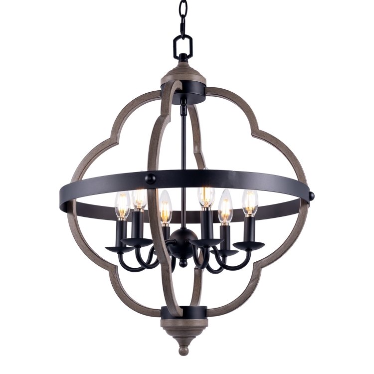 

[US Warehouse] 6-Light Candle Style Iron Kitchen Hollow Geometry Pendant Lamps and Lanterns without Bulb