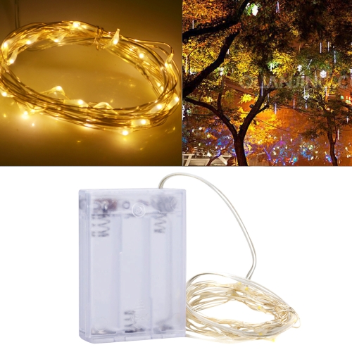 

3m 150LM LED Silver Wire String Light, Yellow Light, 3 x AA Batteries Powered SMD-0603 Festival Lamp / Decoration Light Strip