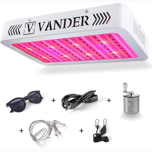 

[US Warehouse] Vander 2000W LED Grow Light Double Switch Full Spectrum for Indoor Plants Veg and Flower LED Grow Lamp with Daisy Chain Double-Chips LED, US Plug