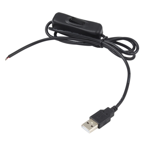 

USB Electrical Connector Power Cable for LED Light Bar, with Switch, Cable Length: 1m (Black)