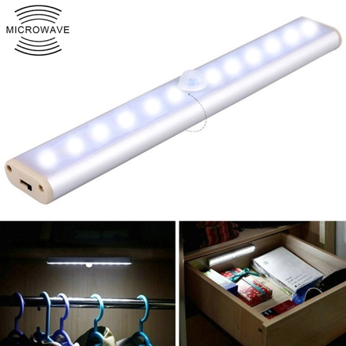 

2W 12 LEDs White Light Wide Screen Intelligent Human Body Sensor Light LED Corridor Cabinet Light, USB Charging Version