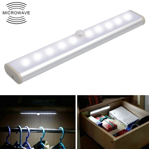 

2W 10 LEDs White Light Wide Screen Intelligent Human Body Sensor Light LED Corridor Cabinet Light, Battery Version