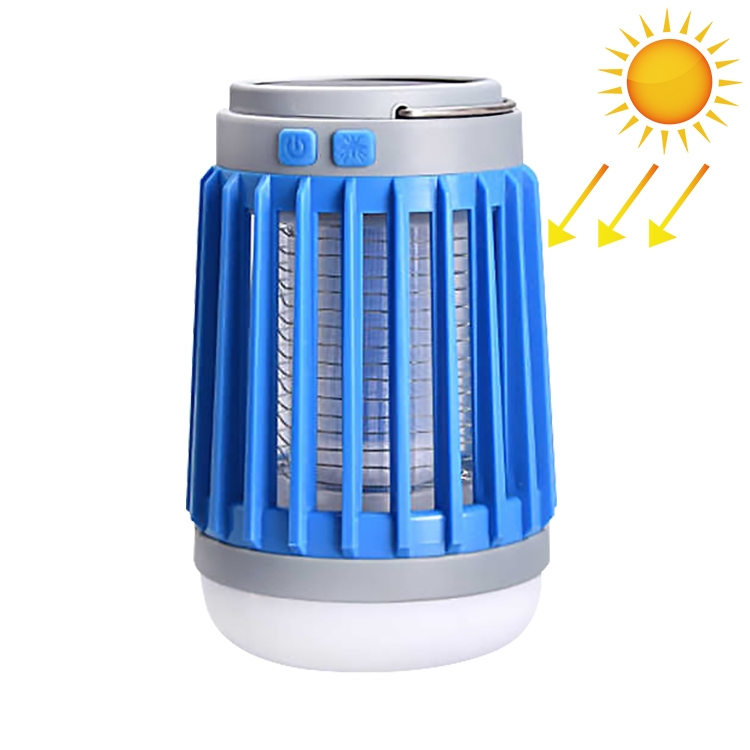 

LED Multifunctional Solar Portable Round Mosquito Killer Camping Lamp for Garden / Home / Driveway / Stairs / Outside Wall, Style: Charging + Solar (Blue)