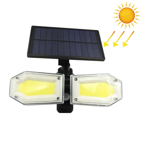 

130 COBs Home Lighting Integrated Courtyard Waterproof Double Heads Rotatable Solar Wall Light Street Light