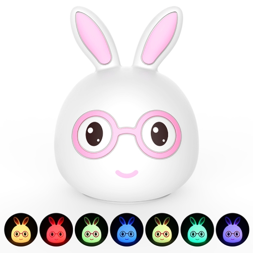 

Smiling Rabbit Creative Touch 3D LED Decorative Night Light, USB Charging Version (Pink)