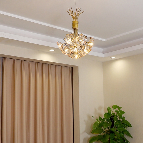 

19 Leds White Light LED Creative Dandelion Lamp Simple Living Room Bedroom Lamp Pendant Light (Gold)