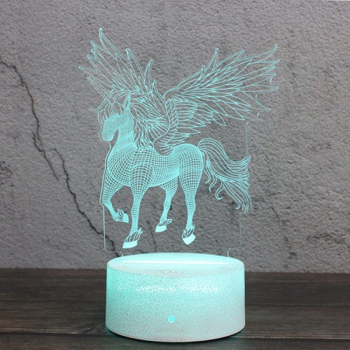 

Spread Wings Unicorn Shape Creative Wood Base 3D Colorful Decorative Night Light Desk Lamp, Touch Version