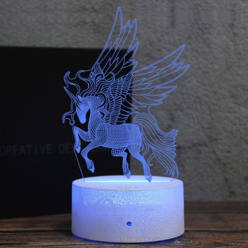 

Low Head Unicorn Shape Creative Black Base 3D Colorful Decorative Night Light Desk Lamp, Touch Version
