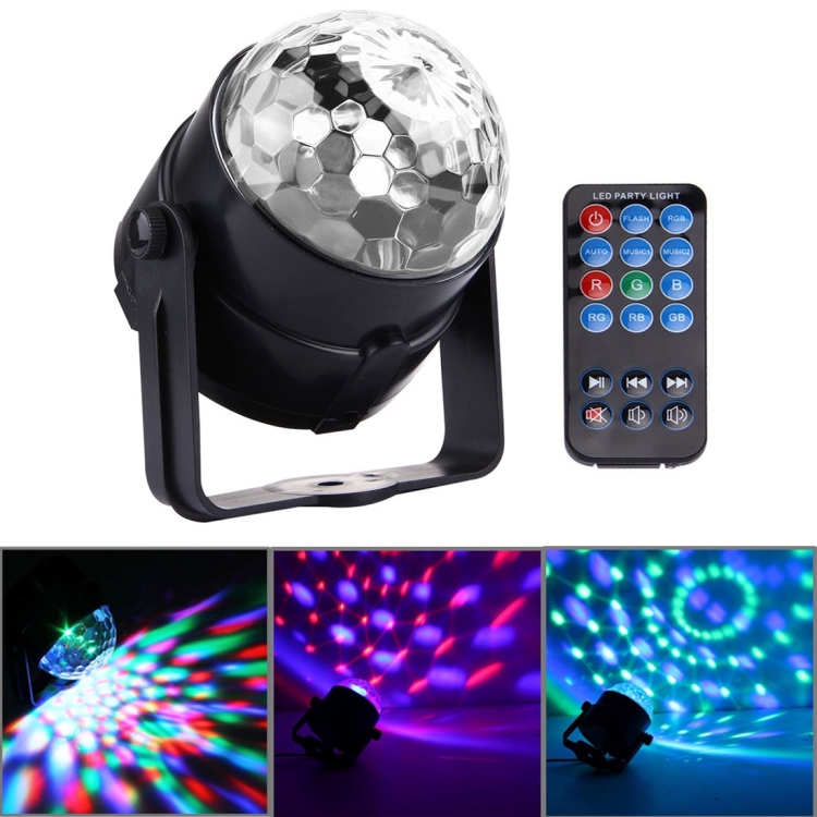 

1W x 3 Mini Rotating Magic Ball LED Stage Light, with Remote Control, US/EU Plug
