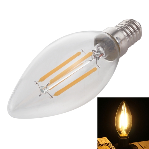 

C35 E14 4W 4 LEDs 300 LM 3000K Dimmable Retro LED Filament Light Bulb Energy Saving Light, AC 220V(Warm White)