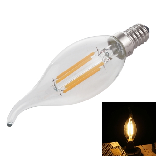 

C35 E14 4W Dimmable Warm White LED Filament Light Bulb , 4 LEDs 300 LM Retro Energy Saving Light for Halls, AC 220V