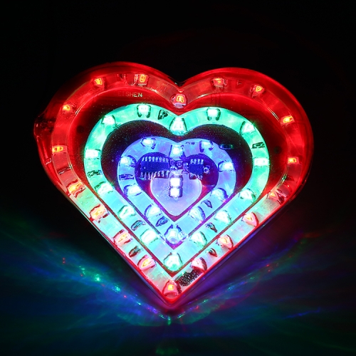 

44 LEDs SMD 2835 Motorcycle Modified RGB Light Love Heart Flash Atmosphere Lamp, Diameter: 10cm, DC 12V