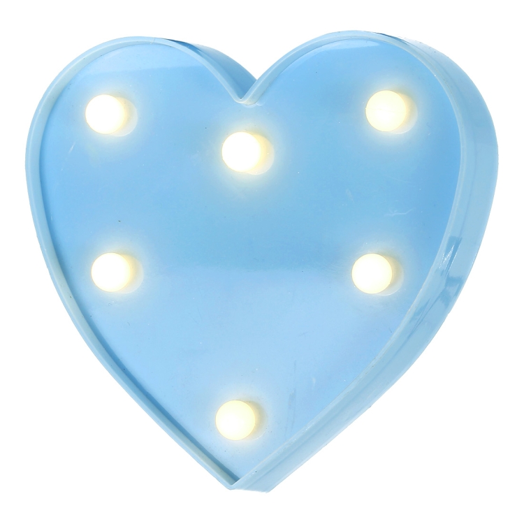 

Creative Heart Shape Warm White LED Decoration Light, 2 x AA Batteries Powered Party Festival Table Wedding Lamp Night Light(Blue)