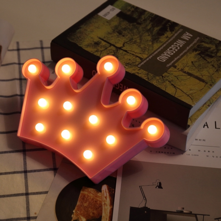 

Creative Crown Shape Warm White LED Decoration Light, 2 x AA Batteries Powered Party Festival Table Wedding Lamp Night Light(Pink)