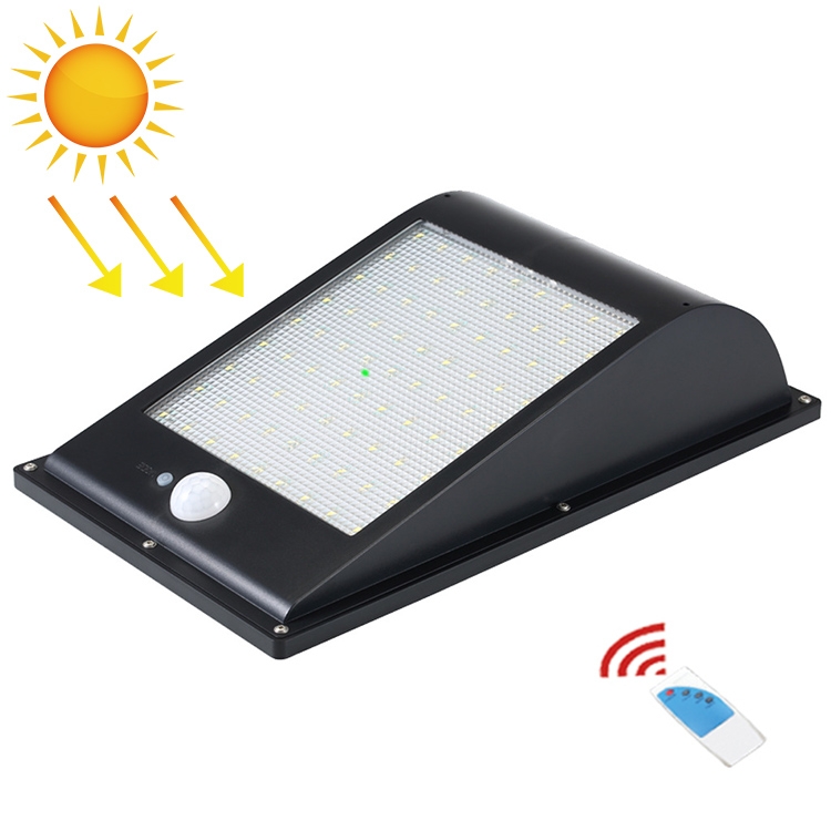 

12W 110 LEDs Human Body Induction Outdoor Solar Wall Light Garden Light Street Light with Remote Control, Luminous Flux: 1300 lm