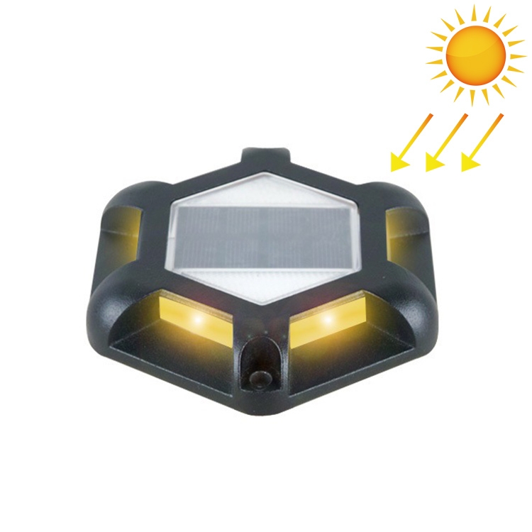 

6 LEDs Outdoor Waterproof Aluminum Alloy High Compression Solar Buried Light Road Lighting Lamp, Two Color Temperature: 3000K / 6000K (Black)