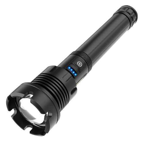 

Long Style Micro USB Charging Outdoor Waterproof P90 + COB LED Flashlight, Support Power Display & Telescopic Focusing & 7-level Brightness Adjustment