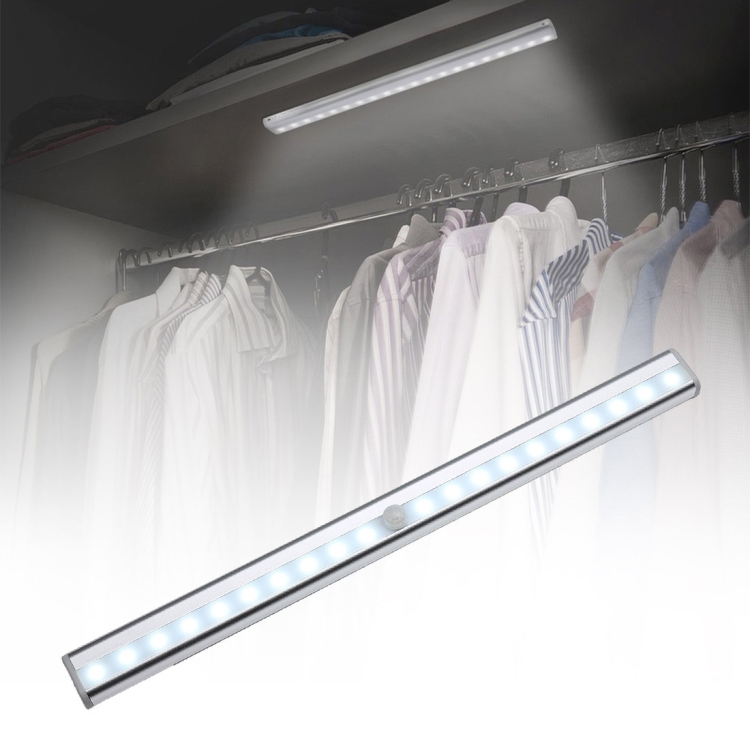 

Magnet LED Human Motion Sensor Light Lamp, 20 LEDs Square Style for Cabinets, Sensor Distance: 3-5m(White Light)