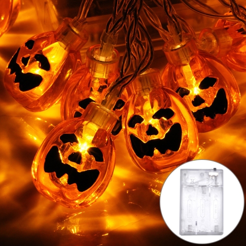 

2.5m Pumpkin Design Yellow Light Halloween Series LED String Light, 20 LEDs 3 x AA Batteries Box Operated Party Props Fairy Decoration Night Lamp