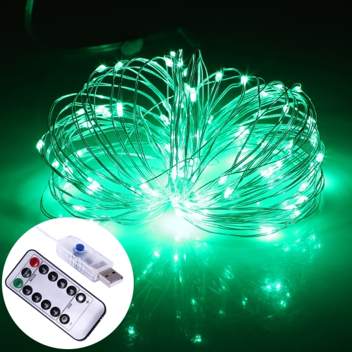 

2W 10m USB Silver Wire String Light, 100 LEDs 8 Modes Fairy Lamp Decorative Light with 13-keys Remote Control, DC 5V