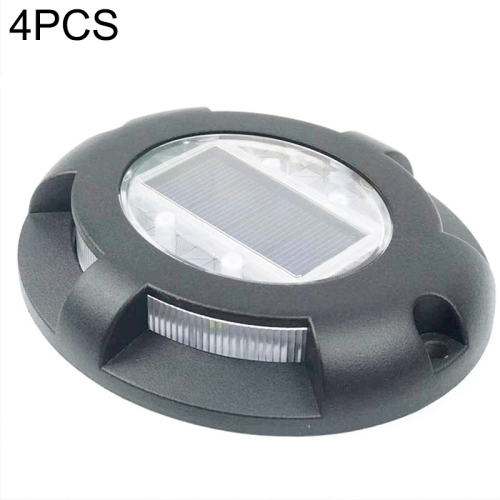 

4 PCS LED Solar Powered Embedded Ground Lamp IP68 Waterproof Outdoor Garden Lawn Lamp (Black)