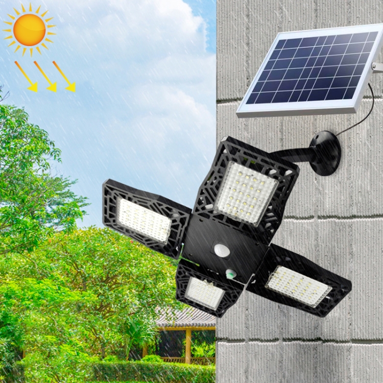 

KFZR-001 7W 80 LEDs 1000LM IP65 Waterproof Solar Wall Light Split-type Adjustable Four-head Garden Light, Cable Length: 5m (Black)