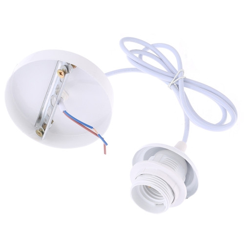 

E27 Lamp Holder DIY Ceiling Chandelier Light Bulbs Screw Base Socket, Cable Length: 1m (White)