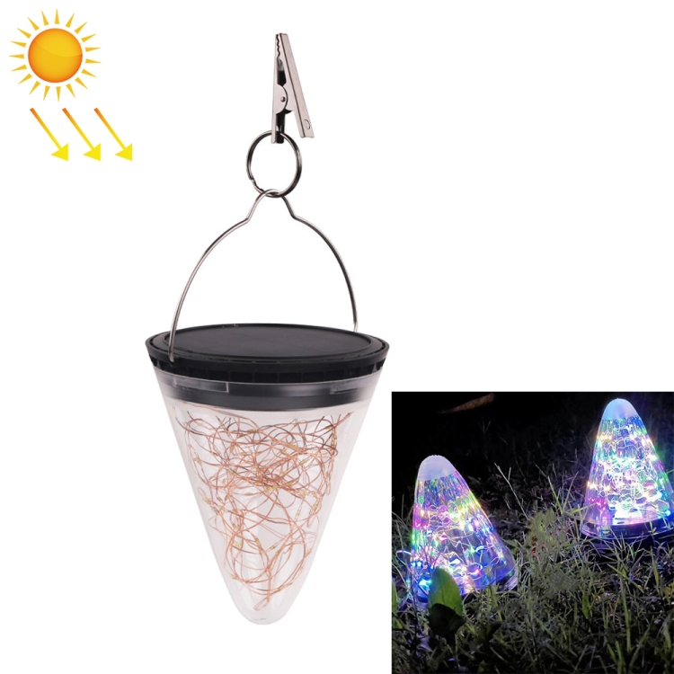 

Solar Energy Conical Starlight Pendent Lamp IP55 Waterproof Outdoor Garden Decoration Light (Colorful Light)
