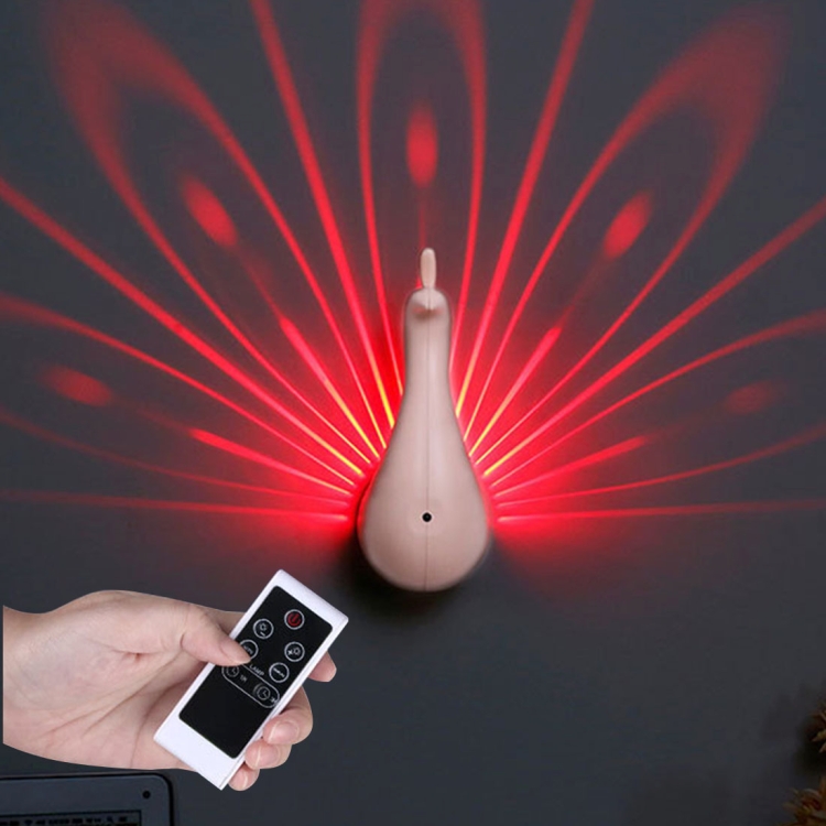 

Sunshine ML-D1804 Creative Peacock Colorful Projection Wall Lamp, USB Charge Touch Button LED Night Light with Remote Control(Pink)