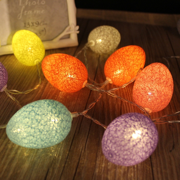 

5m 220V 35 LEDs Cotton Thread Colour Egg Lamp String Easter Holiday Party Household Decorative Light (Colorful Light)