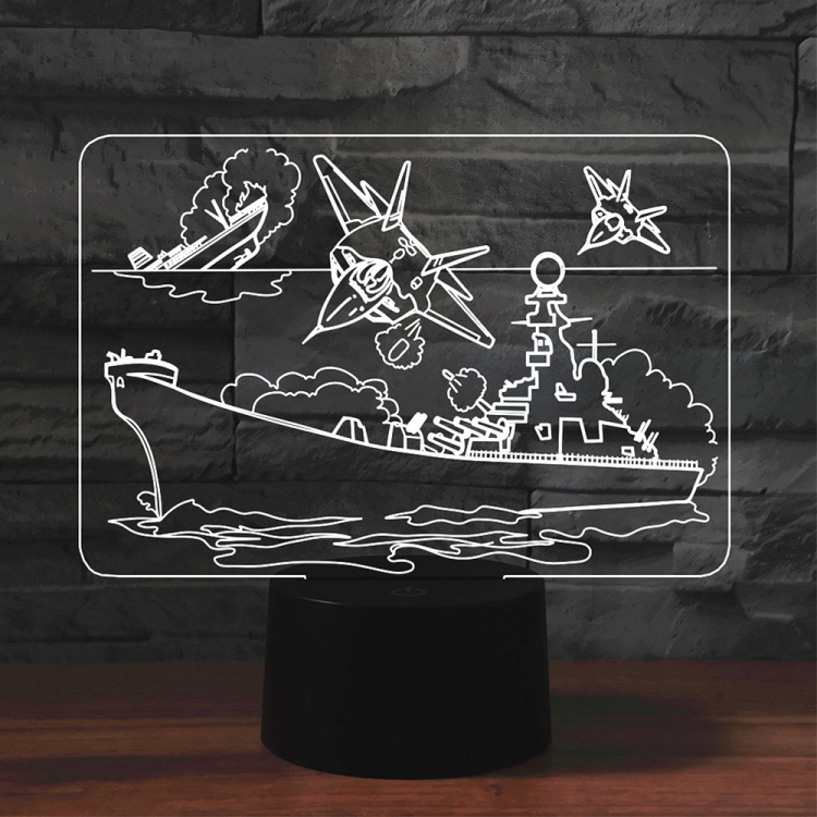 

Airplane Group Shape 3D Colorful LED Vision Light Table Lamp, 16 Colors Remote Control Version