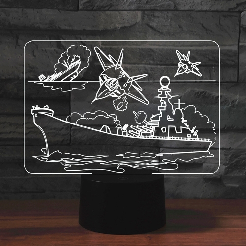 

Airplane Group Shape 3D Colorful LED Vision Light Table Lamp, Charging Touch Version