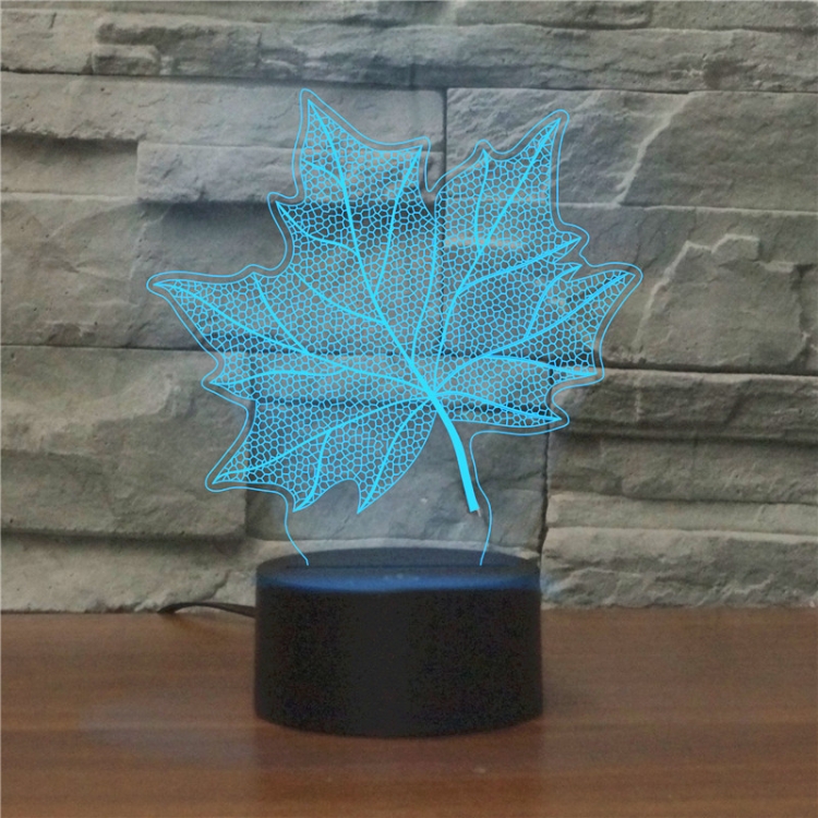 

Maple Leaf Shape 3D Colorful LED Vision Light Table Lamp, USB Touch Version