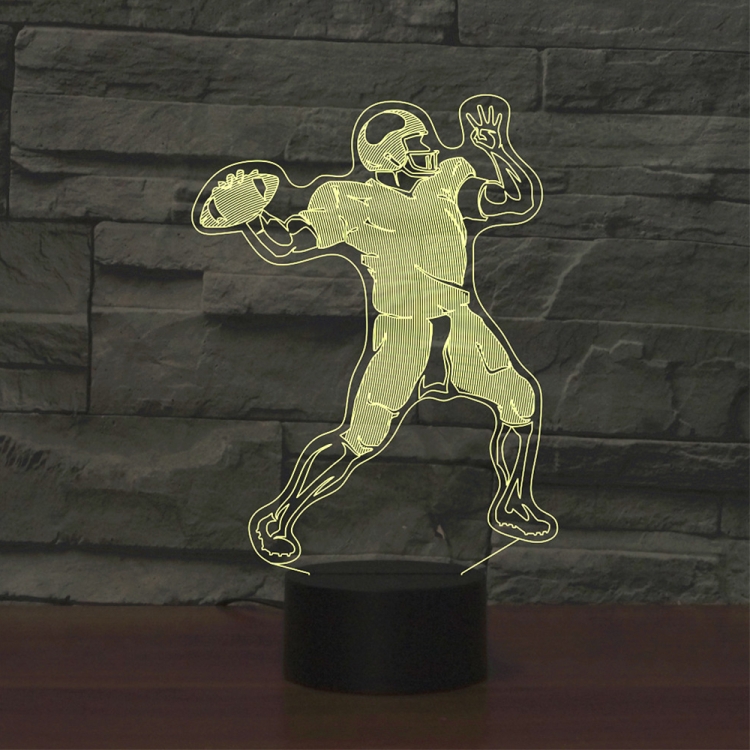 

Rugby Quarterback Shape 3D Colorful LED Vision Light Table Lamp, 16 Colors Remote Control Version