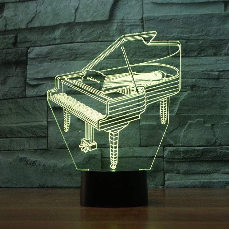 

Piano Shape 3D Colorful LED Vision Light Table Lamp, Charging Touch Version