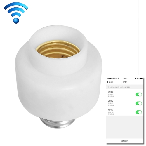 

200W Max E27 APP Remote Control WiFi Smart Light Bulb Adapter Lamp Base Works with Alexa Echo & Google Home, AC 100-250V