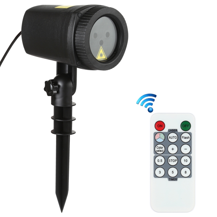 

LED Outdoor Courtyard Laser Projection Decorative Light IP44 Waterproof with Remote Control, US Plug (Black)