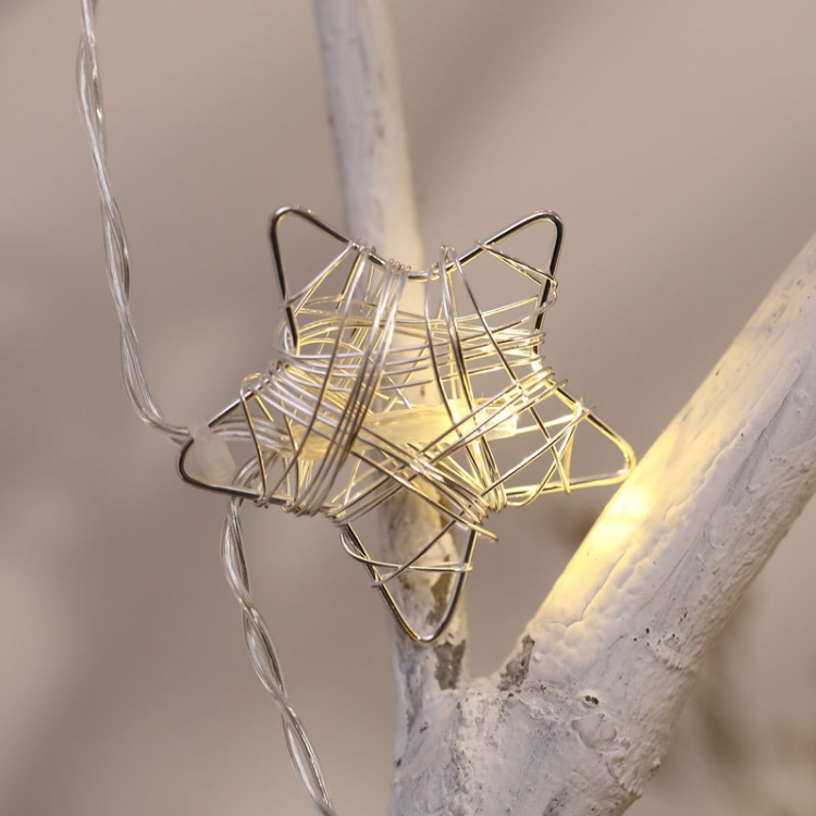 

3m Hollow Star USB Plug Romantic LED String Holiday Light, 20 LEDs Teenage Style Warm Fairy Decorative Lamp for Christmas, Wedding, Bedroom(Warm White)