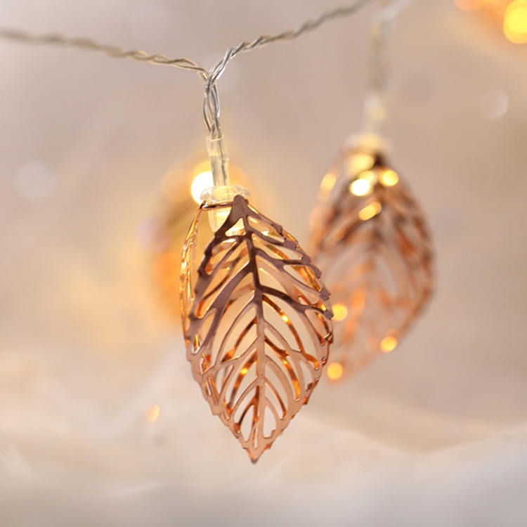 

3m Rose Gold Leaf USB Plug Romantic LED String Holiday Light, 20 LEDs Teenage Style Warm Fairy Decorative Lamp for Christmas, Wedding, Bedroom (Warm White)